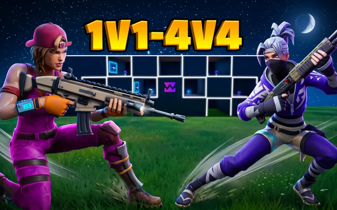 Thumbnail of the Winalia Zone Wars map in Fortnite, from 1v1 to 4v4